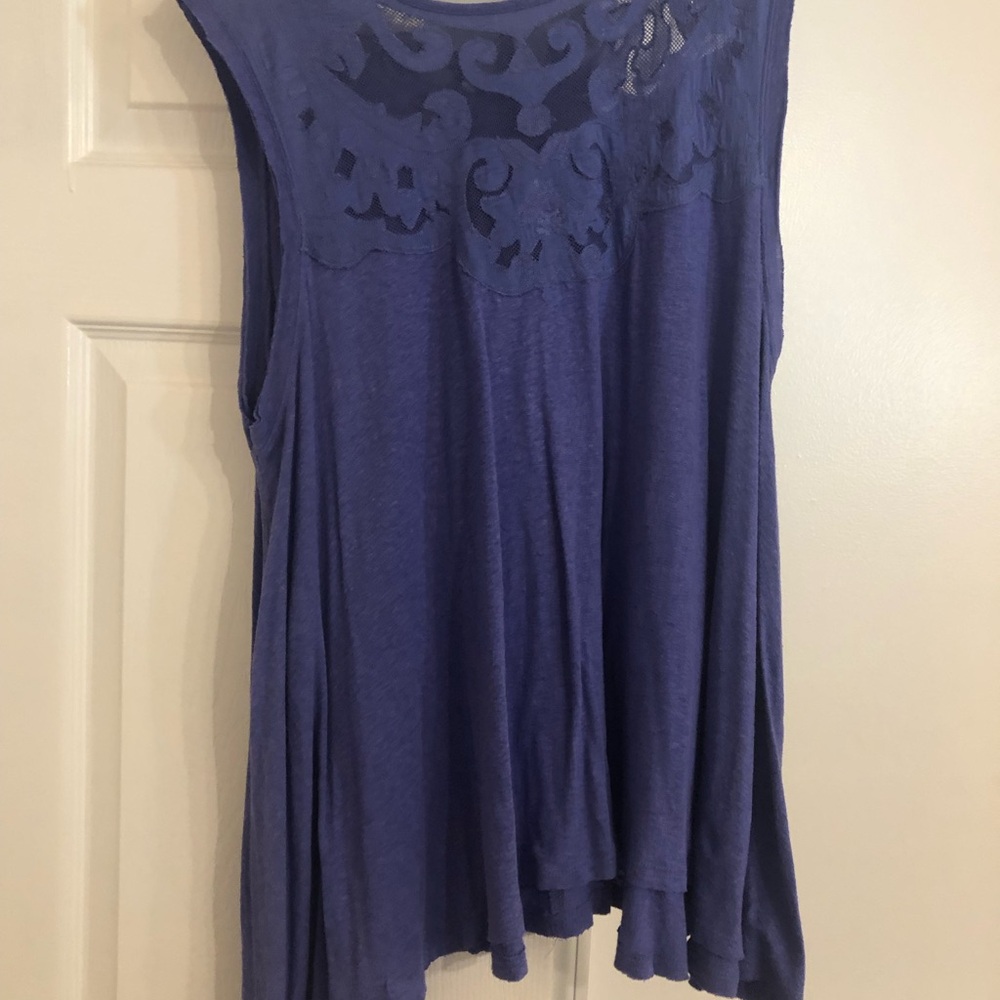 Free People Elegant Blue Sleeveless Top